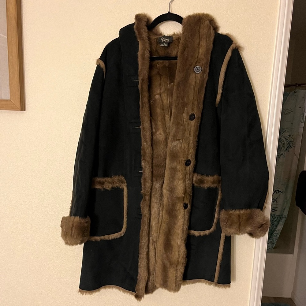 Dennis Basso Faux Fur to Suede winter coat